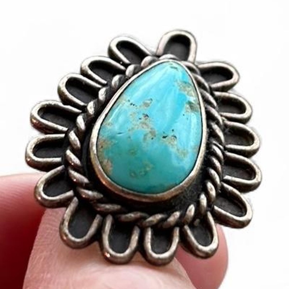 Turquoise and Bronze Statement Ring - Picture 2 of 8